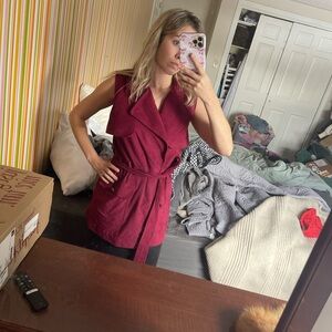 Express Deep Red Sleeveless Vest